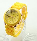 Candy-colored Blue Geneva Silicone Colorful couple of style quartz watches
