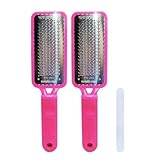 Microplane Colossal Pedicure Foot Rasp - Pink (Pack of 2) + Bonus Pedicure Nail File 100/100 Grit by Kodiake