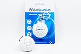 Pocket Guardian Personal Alarm Rape Whistle Attack Prevention Device with Flashlight (White)