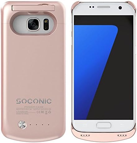 S7 Power Case,Soconic 4200mAh Charger Rechargeable Backup Portable External Back Pack Charging Case for Samsung Galaxy S7 (Rose Gold)