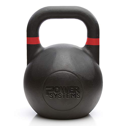 Power Systems ProElite Competition Kettlebells – Matte Black Finish | Color-Banded Handles | Sold Individually (10lb To 44kg)