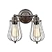 CLAXY Ecopower Vintage Style 2-Lights Industrial Oil Rubbed Bronze Mini Wire Cage Wall Sconce