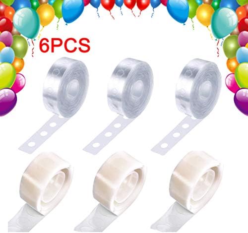 UFelice 48Ft Clear Balloon Decorating Strip Tape + 300 Dot Glue for Wedding DIY Party Balloon Decorations Garlands
