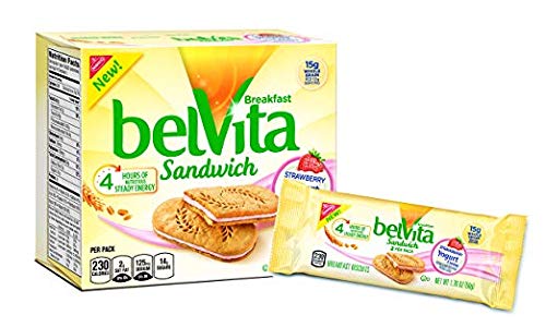 Breakfast Sandwich Belvita Strawberry Yogurt Creme (2-Boxes) 5-1.76 Biscuits Each Box - Thumbnail 2