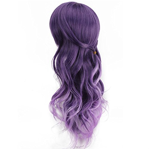 YX Harajuku anime Cosplay Purple Gradient Long Curly Hair Wig/Party wigs - Image 3