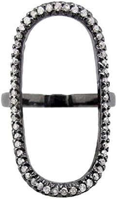 925 Sterling Silver Pave Diamond Ring Vintage Inspire Promise &amp; Proposal Jewelry