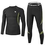 UNIQUEBELLA Men’s Thermal Underwear Sets Top & Long Johns Fleece Sweat Quick Drying Thermo