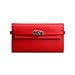 Anifeel Women's Padlock Genuine Leather Wallets Purse Billfold (Red)