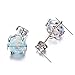 Junxin 925 Sterling Silver Round Cut Opal Stud Earrings Gift for women 7.5MM (White 3)