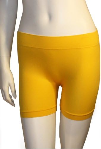 Seamless Basic Plain Tight Mini Sexy Shorts Stretch Spandex Pants Fitted Yellow