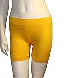 Seamless Basic Plain Tight Mini Sexy Shorts Stretch Spandex Pants Fitted Yellow
