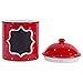 DII Ceramic Farmhouse Chic Polka-Dot Kitchen Canister/Container Organize Your Kitchen, Countertops, Cupboards or Pantry, Large, Red (5606)