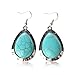 TS Inlaid Turquoise Teardrop Shaped Earrings