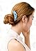 AnVei-Nao Womens Girls Rhinestones Flower Hair Combs Pins Hair Accessories Blue