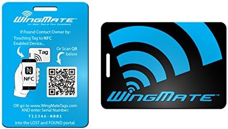 WingMate Traveler Passive Tracking Smart Luggage Tag with web app! (Blue)