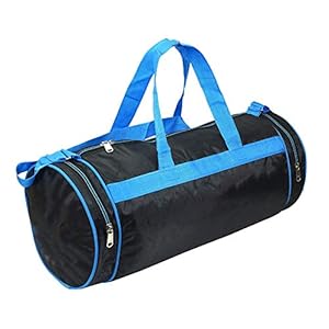 Storite Multipurpose Polyester Round Large Shoulder Tote Gym Bag (Black)