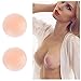 Aomh Invisible Adhesive Bra 2 Pack Sticky Bra Reusable Push up Invisible Women Bra Drawstring Silicone Bras (B) Beige