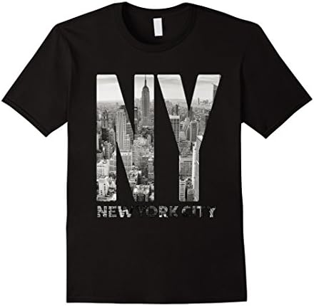 Men's New York Skyline | NY Picture Shirt | Design Small Black
