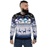 LED Ugly Christmas Sweater for Men, Unisex Women Xmas Pullover with Light for Party Festive 21003-ma Medium