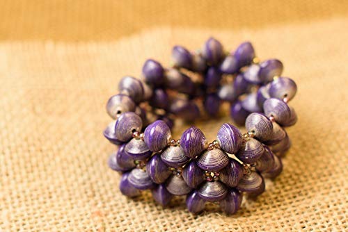 Fair Trade Imara Cuff Bracelet - Purple- BeadforLife Paper Jewelry from Uganda