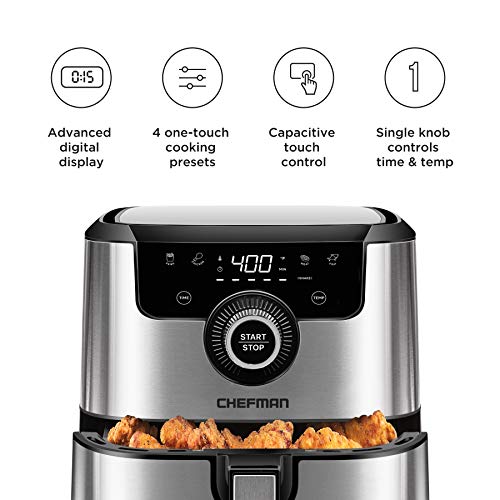 CHEFMAN Air Fryer Healthy Cooking, 4.5 Qt & Disposable Air Fryer Liners