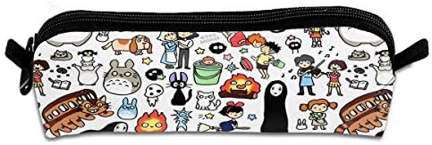 SSFEQ Kawaii Ghibli Doodle Multi-Purpose Polyester Fiber Pencil Case Student Stationery Cosmetic