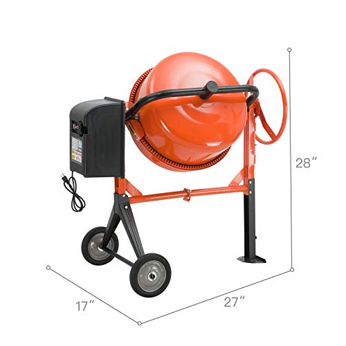 Electric Concrete Cement Mixer Portable Barrow Machine Mixing Mortar Stucco and Seeds (4/5HP 5 Cu Ft 600W) - Thumbnail 6