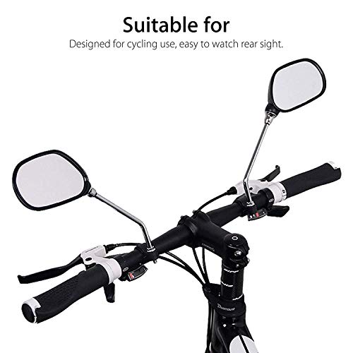 Yizhet Bike Mirror, 1 Pair Bicycle Rearview Mirrors, Mountain Bike Handlebar Mirror, Adjustable Rotatable Handlebar Glass Mirror, Safe 360 Rotation Rearview Mirror Mountain Bike Motorcycle