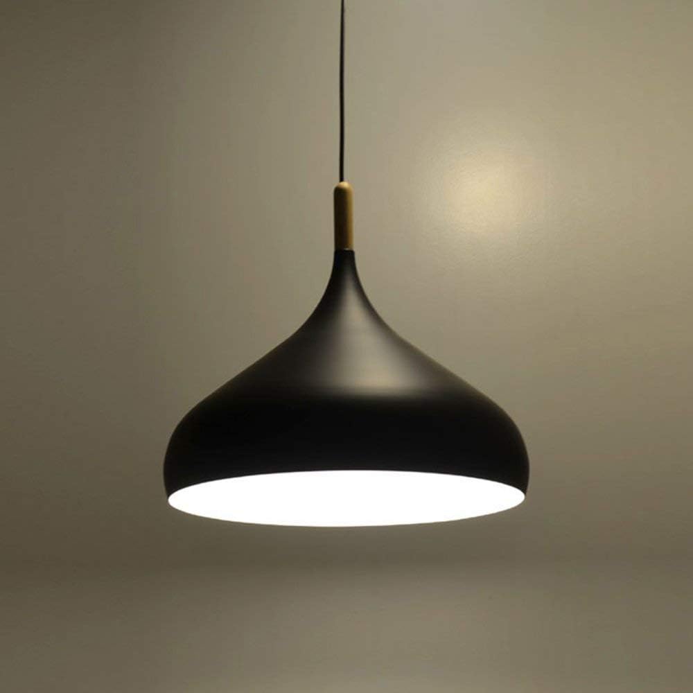 Retro Matte Black Pendant Light Hanging Matt Metal Lamp Shade Pendant