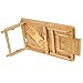Songmics Laptop Desk Table with USB Fan Bamboo Wood Breakfast Serving Bed Tray Adjustable Tilting Top Drawer ULLD003