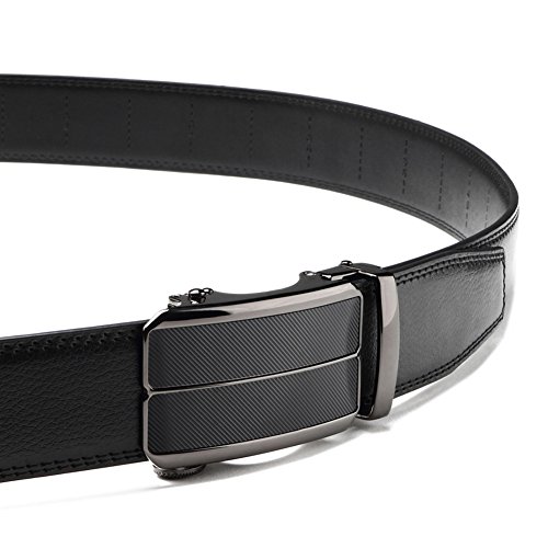 Men's Belt, Bulliant Leather Ratchet Belt for Men with Sliding Buckle 1 3/8" In Gift Box, Trim to Fit.
