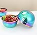 Mixing Bowls Set 18/8 Stainless Steel,Rainbow Salad Bowls 2 Piece Colorful Nesting Bowls Deep for Chef Prep Cooking, Baking,Salad Fruit,Food Preparation,Cake Measure Bowl Includes 2.5OT,1.5QT