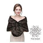 Yfe Women's Faux Fur Wraps and Shawls Sleeveless Wedding Fur Stole Shrug 1920 Faux Fur Scarf Coat For women Fur Capelet Mink Yfe Women's Faux Fur Wraps and Shawls Sleeveless Wedding Fur Stole Shrug 1920 Faux Fur Scarf Coat For women Fur Capelet Mink