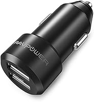 RAVPower Car Charger, 24W 4.8A Metal Dual Car Adapter for iPhone X/8/8 Plus, S9/S8/S7/S6/Edge/Plus, Note 5/4, LG, Nexus, HTC with iSmart 2.0 Tech