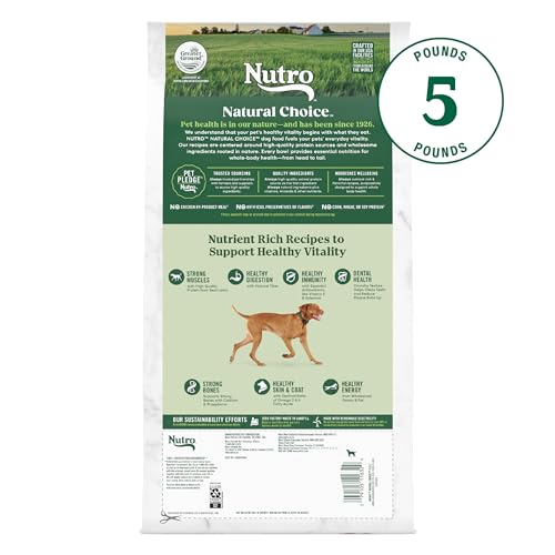 NUTRO NATURAL CHOICE DRY DOG FOOD, ADULT DOG FOOD DRY LAMB AND BROWN RICE RECIPE, 5 LBS.