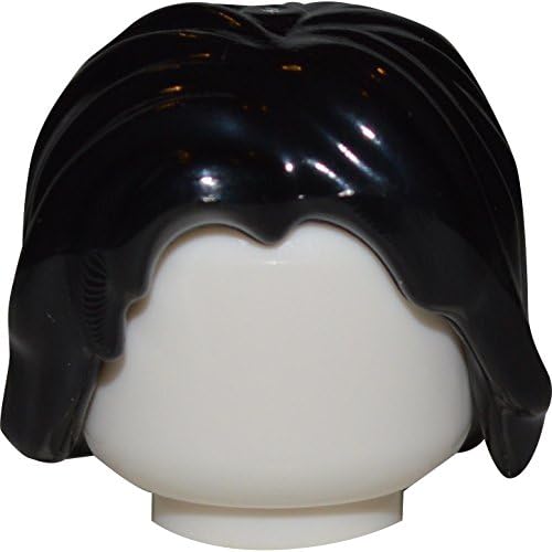 LEGO Minifigure Parts: Hair - Mid-Length Tousled Black with Center Part (PACK OF 2)