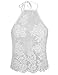 FANCYINN Women Crochet Floral Lace Sexy Halter Neck Cocktail Tank Top Vest