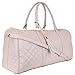 Women's Quilted Leather Weekender Travel Duffel Bag With Rose Gold Hardware - Large 22