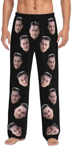 Pajama Pants with Faces on Them Custom for Husband and Wife, Mens