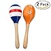 TinkSky Egg Shaker Kids Wooden Maracas Rattle Shakers Musical Educational Toys-2 Pcs (Random Color Pattern)