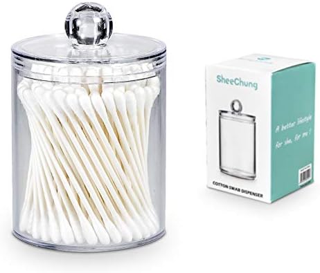 Sheechung Qtip Dispenser Apothecary Jars Qtip Holder Bathroom Storage Canister Clear Plastic Acrylic Jar Cotton Ball Cotton Swab Q Tips Cotton Rounds 10oz Buy Online At Best Price In Uae Amazon Ae