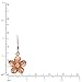 Honolulu Jewelry Company 14K Rose Gold Plated Sterling Silver CZ Plumeria Flower Nature Hook Earrings, 14mm