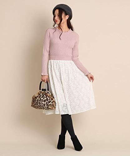 Amazon ボン メルスリー Bon Mercerie Ssサイズあり リブニットレースドッキングワンピース 34 Ss ベビーピンク 071 ワンピース チュニック 通販