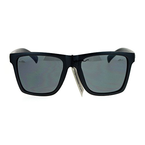 KUSH Sunglasses Simple Classic Square Frame Unisex Shades Matte Black Blue