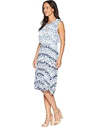 Ellen Tracy Vestido largo de manga corta para mujer