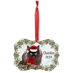 Black Maine Coon Cat Christmas Ornament 2024