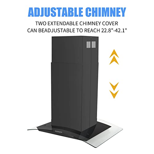 Island Range Hood 30 inch 700CFM, Kitchen Hood Ducted/Ductless