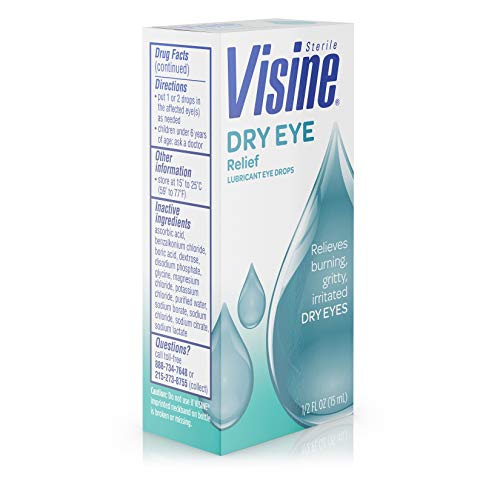 Visine Dry Eye Relief Lubricant Eye Drops with Polyethylene Glycol 400