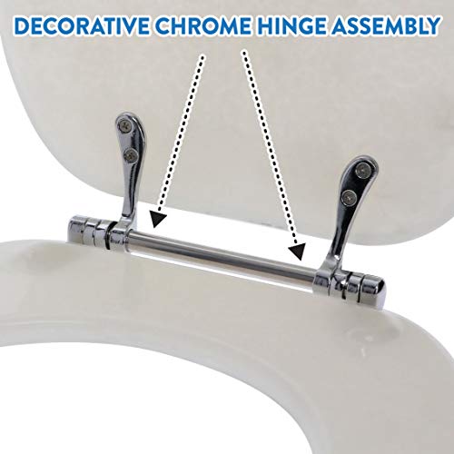 Ginsey Standard Deluxe Capice Resin Toilet Seat with Chrome Hinges