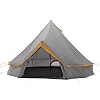 Grand Canyon Indiana – 8 Personen Rundzelt, Ø 400 cm, Tipi, Pyramidenzelt für Gruppen, Camping, Outdoor, Glamping, grau/orange, 302022